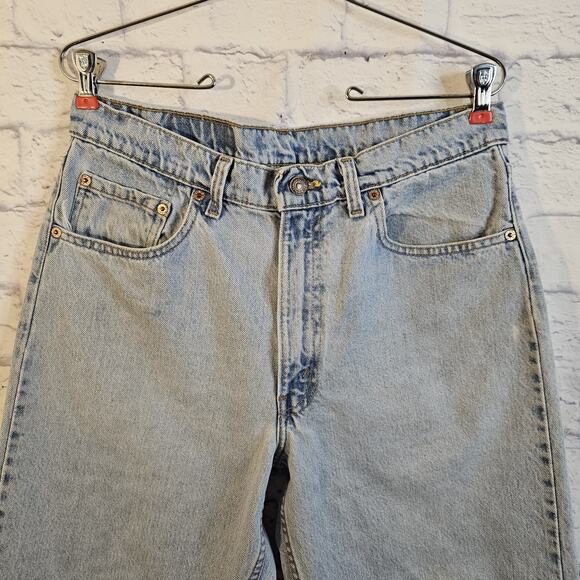 VTG 90s Levis 550 Jeans Mens 34x28 Relaxed fit Denim Light Wash Read - Picture 3 of 9